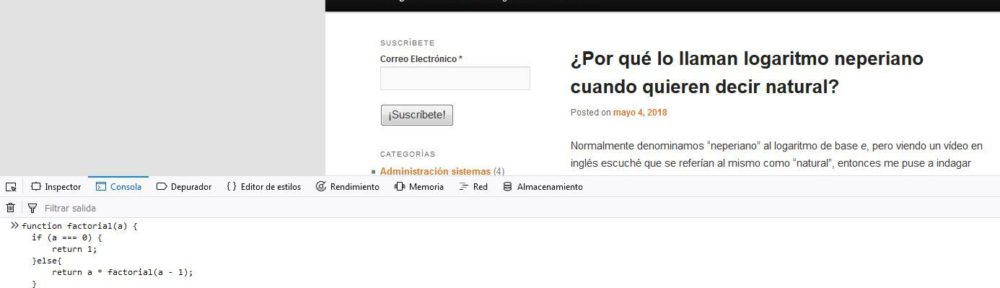 Decimales de e en Javascript por Taylor